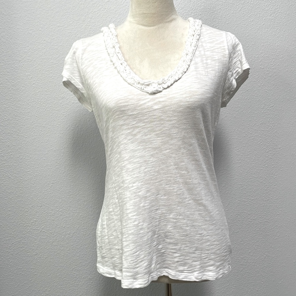 ✨ 2 for $15 ✨ INC deep V neck ruffled tee